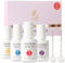 Lavender Violets Dip Powder liquid Set with Nail Primer, Activator Base Top Coat High Glossy & Long Lasting Replacement Brushes Dipping Powder Nail Kit Essential Portability J781