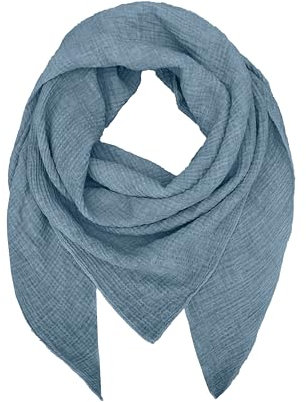 TMK Weiches und leichtes Unisex-Dreieckstuch aus 100% Baumwolle cod.9485 (Vintage, Dunkelblau)