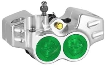 NPUQNLAH Universale 84mm 82mm Pinza Freno Moto 4 Pistoni per Yamaha Aerox Nitro RSZ Zuma 50rr Scooter Dirt Bike Pinza Freno A Disco Sostituire Le Parti del Freno(Verde)