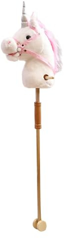Steckenpferd aus Plüsch mit realistischen Soundeffekten, Steckenpferd aus Holz, Stange für Jungen und Mädchen, Pferd Abnehmbar