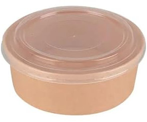 Arredo Chef Bol Salade Kraft à Emporter - Jetable, Lot de 50 Pièces (Couvercle en PP, 750 ML)