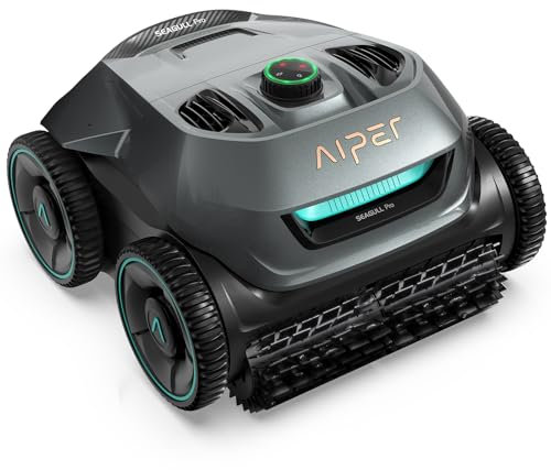AIPER Poolroboter Akku, 150 Minuten Laufzeit, Quad-Motorensystem, WavePath Navigation,Wasserlinie, 3 Reinigungsmodi, 18500 LPH, Kabelloser Poolsauger Ideal für unterirdische Pools bis 150 m²