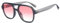 H HELMUT JUST Gafas de Sol Pilote para Mujer Cara Colorete, Hombre Aviador Grande Cuadradas Trendy (Gris Transparente/Rosa Gradual)