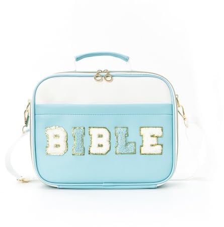 Hixingo Bibel Buchhülle Reißverschluss, Buchhülle Schutzhülle für Bücher aus Leder Buchschutz für Taschenbücher, Buchliebhaber, Lehrer, Freunde (31 * 5 * 23cm,Blau)