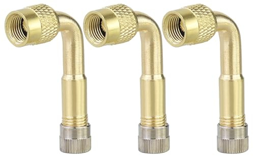 DAVIDJAMESCLARKE Lot de 3 rallonges de Valve coudées à 90 ° - en cuivre - Parfait pour Voiture, Moto, vélo et Scooter
