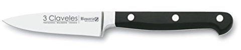 3 Claveles BAVARIA - Cuchillo Mondador Forjado, 10 cm, para cortar verduras, cuchillo forjado