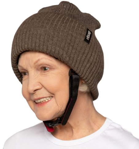 Ribcap Iggy Medizinischer Schutzhelm – Sicherer und Stilvoller Kopfschutz für Sturzgefährdete | Braun | Klein 53-55 cm | Ideal für Epilepsie, Erwachsene, Senioren und alle Aktivitäten