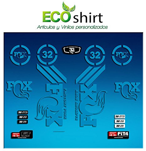 Ecoshirt Sticker Fork Fox 32 Am62 Aufkleber Decals Autocollants Adesivi Forcela Gabel Fourche, blau