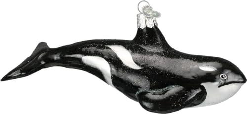 Old World Christmas Ornaments Orca Wal Glas geblasene Ornamente für Weihnachtsbaum