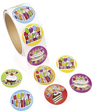 cama24com Happy Birthday Aufkleber Sticker 100 Stück Palandi®