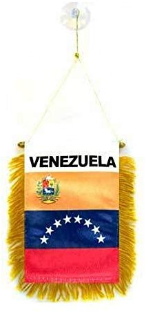 BANDERIN de VENEZUELA 15x10cm con ventosa - BANDERINA VENEZUELANA 10 x 15 cm para coche - AZ FLAG