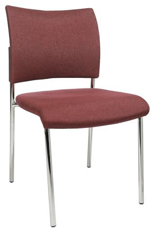 TOPSTAR | Besucherstuhl | stapelbar | 4-Fuß | Rückenlehne gepolstert | VE 2 STK | Bordeaux