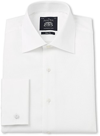 Men's Slim Fit 100% Cotton Marcella Bib Formal White Evening Dress Shirt | Luxury, Premium Quality, Long Sleeve, Formal Shirt, Double Cuff, Tuxedo, Suit, Formalwear