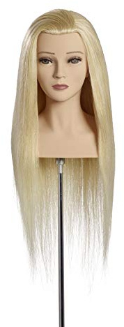 Frisierkopf Luna - L'IMAGE - mit 60 cm Echthaar, mit Wimpern