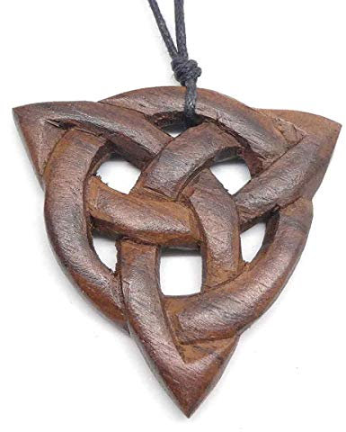 Drachensilber Bijoux celtiques en bois - Collier en bois - Pendentif - Taliesine - Bijoux en bois naturel - Pendentif fait main - Moyen Âge, Bois, Pas de pierre précieuse