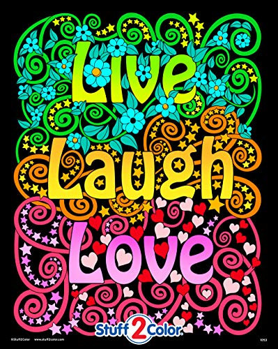 Live Laugh Love Fuzzy Velvet Poster - 16x20 Inches by Stuff2Color