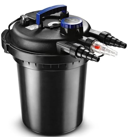 Flexzion Bio Pressure Pond Filter, 13W UV-C, 2,380 GPH, 800-1,600 Gal
