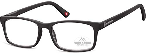 Montana lesebrille MR73 Unisex rechteckig schwarz Stärke +1,50