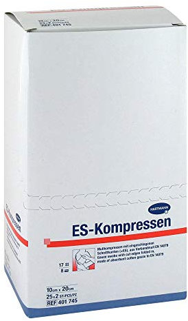 ES-KOMPRESSEN steril 10x20 cm 8fach 25X2 St