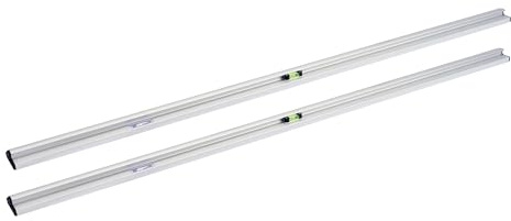 rabo Trockenschüttungslehren – Grundschienensatz (2 Stück) à 250 cm | extrem stabiles Aluminium-Mehrkammer-Hohlprofil | 100 mm breite Auflagefläche | Griffmulden für präzises Verlegen