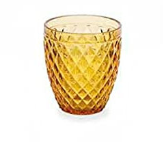 fade Lot de 6 verres à eau Tuscany ambre, pâte de verre, 8,5 x 8,5 x 11