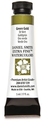 Daniel Smith Extra Fine Watercolor Paint, 5ml Tube, Green Gold, 284610139