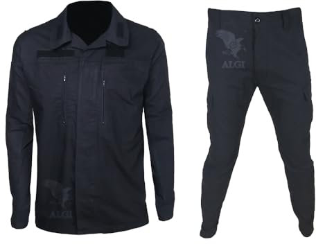 OUTLET MILITARY Overall Betriebssystem-Überwachung und Arbeit Baumwolle Ripstop mit polyfilo blau Navy, Marineblau