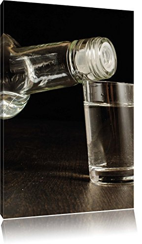 Sombre Vodka alcool bouteille de whisky Bourbon Party Black and White, Format: 70x100 géant haute image angulaire de toile, XXL Photos complètement encadrées avec civière, impression d'art sur murale avec cadre, moins cher que la peinture ou une peinture à l'huile, pas une affiche ou une bannière,