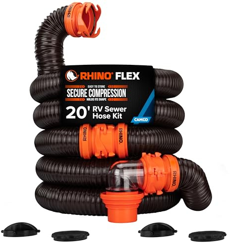 Camco 39742 Kit de Tuyau d'égout pour Camping-Car avec raccord pivotant, 6 m