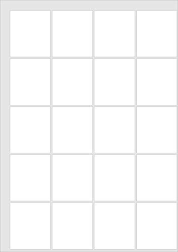 54x47mm, 100 Etikett, abnehmbare niedrige Heften klebend, matt weiß Papier, 5 A4 Seiten, Laser Kopierer Inkjet Aufkleber