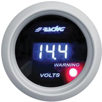 Simoni Racing VM/D Digital Voltmeter Gauge, Black Background