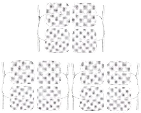 Med-Fit 1 TENS Electrode Pads - 12 Long-Lasting Self-Adhesive Pads (3 Packs of 4) for TENS Machines