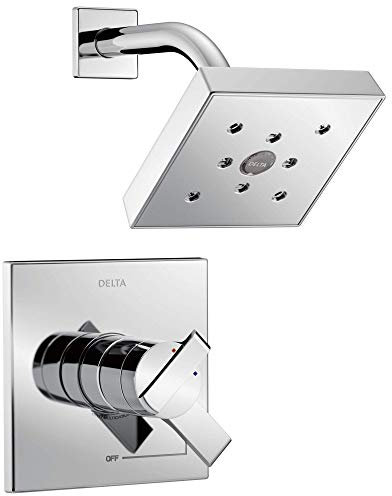 Delta Faucet Ara 17 Series Dual-Function Shower Trim Kit with Single-Spray H2Okinetic Shower Head, Chrome T17267 (Valve Not Included)