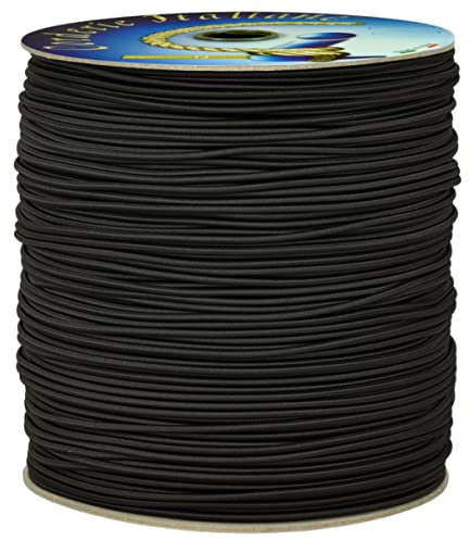 Corderie Italiane 006004967 Cordoncino Elastico, Nero, 2 mm, 25 m