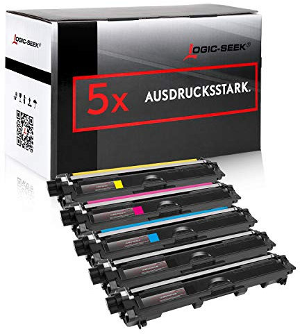Logic-Seek 5 Toner kompatibel für Brother TN-242 TN-246 HL-3142 3152 3172 CW CDW DCP9017CDW - Schwarz je 2.500 Seiten, Color je 2.200 Seiten