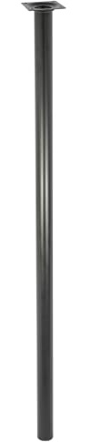 WAGNER Möbelbein/Tischbein/Möbelfuß Classic Retro - Ø 30 x 800 mm, integrierte Anschraubplatte 60 x 60 mm, Innengewinde Ø 10 mm, Stahl pulverbeschichtet schwarz - 12108001
