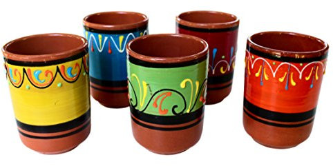 en terre cuite Tasses, Lot de 5 – peinte à la main à partir d'Espagne