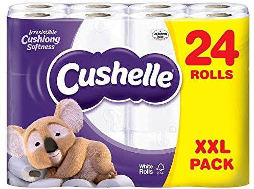 Cushelle Toilet Tissue White - 180 Sheets per Roll (24) - Pack of 2