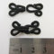 6 Pairs x Fabric Covered Hook and Eye Bra Fasteners *3 Sizes* SEW ON Fur Coat Fastener (Black Large 25x13mm (H2236))