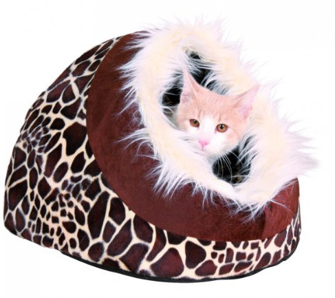 Trixie 36302 Minou Kuschelhöhle, Giraffenmuster, 35 × 26 × 41 cm