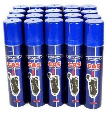 SILVER MATCH - Lot de 12 bouteilles recharges de gaz de 250 ml