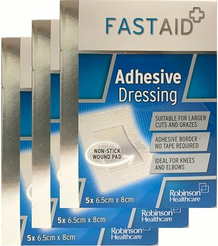 Fast Aid Sterile Dressing Adhesive Pads - Pack of 15