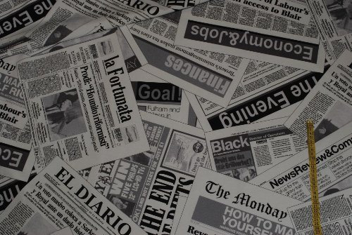 alles-meine.de GmbH 1 m * 1,4 m Stoff Zeitung/Newspaper - Baumwolle Jacquard schwarz weiß Stoff Stoffe Patchwork/Baumwolle & Polyester - z.B. Bettwäsche/Möbelbezugsstoff / ..