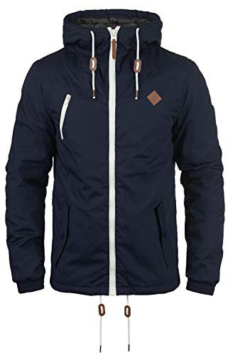 SOLID SDTilden Herren Übergangsjacke Herrenjacke Jacke mit Kapuze Kordelzug Reißverschluss Brusttasche Eingrifftaschen Regular fit, Größe:S, Farbe:Insignia Blue (1991)