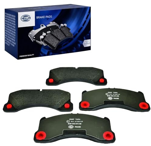 HELLA 8DB 355 015-801 Bremsbeläge - für Verschleißwarnanzeige vorbereitet | Kompatibel mit: PORSCHE CAYENNE, CAYENNE, CAYENNE Coupe, MACAN, PANAMERA, PANAMERA, PANAMERA Sport Turismo, VW TOUAREG