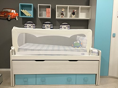 Mundibebé Barrera de Cama para bebé, 180 x 65 cm. Modelo en Blanco. Barrera de Seguridad.
