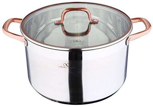 Bergner Infinity Chef - Pentola a induzione con Coperchio in Vetro, Acciaio Inox, Colore: Argento, 30 x 19,5 x 40 cm