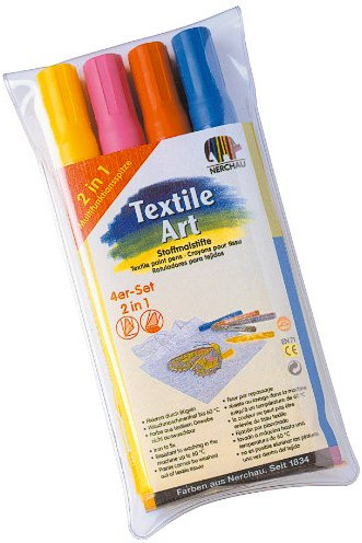 Nerchau 140402 - Stoffmalstifte 4er Set, Trend