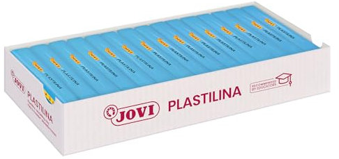 Jovi Caja de plastilina, 15 Pastillas 150 g, Color Azul Claro (7112)