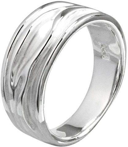 Vinani Damen Ring 925 Silber - Baum Rillen Design - sandgestrahlt glänzend - aus 925 Sterling Silber - Größe 60 (19.1) - RER60